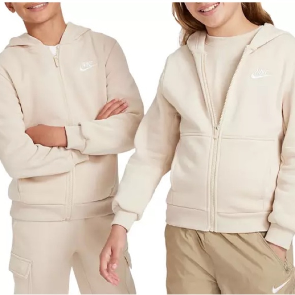 NWT Nike All Kids Sportswear Club Fleece Full Zip Jacket/Joggers - Sanddrift